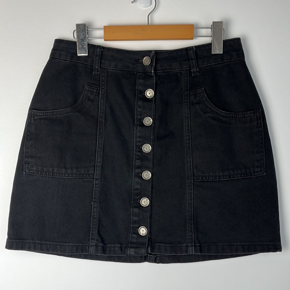 Black Denim Mini Skirt